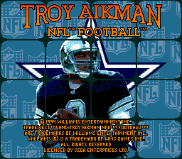 Заставка игры Troy Aikman NFL Football